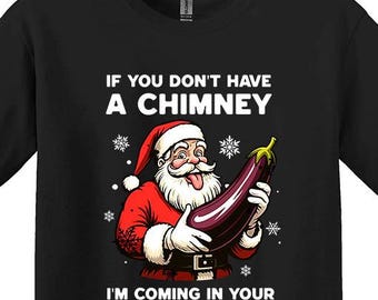 Funny Santa Backdoor Humor Christmas T-Shirt
