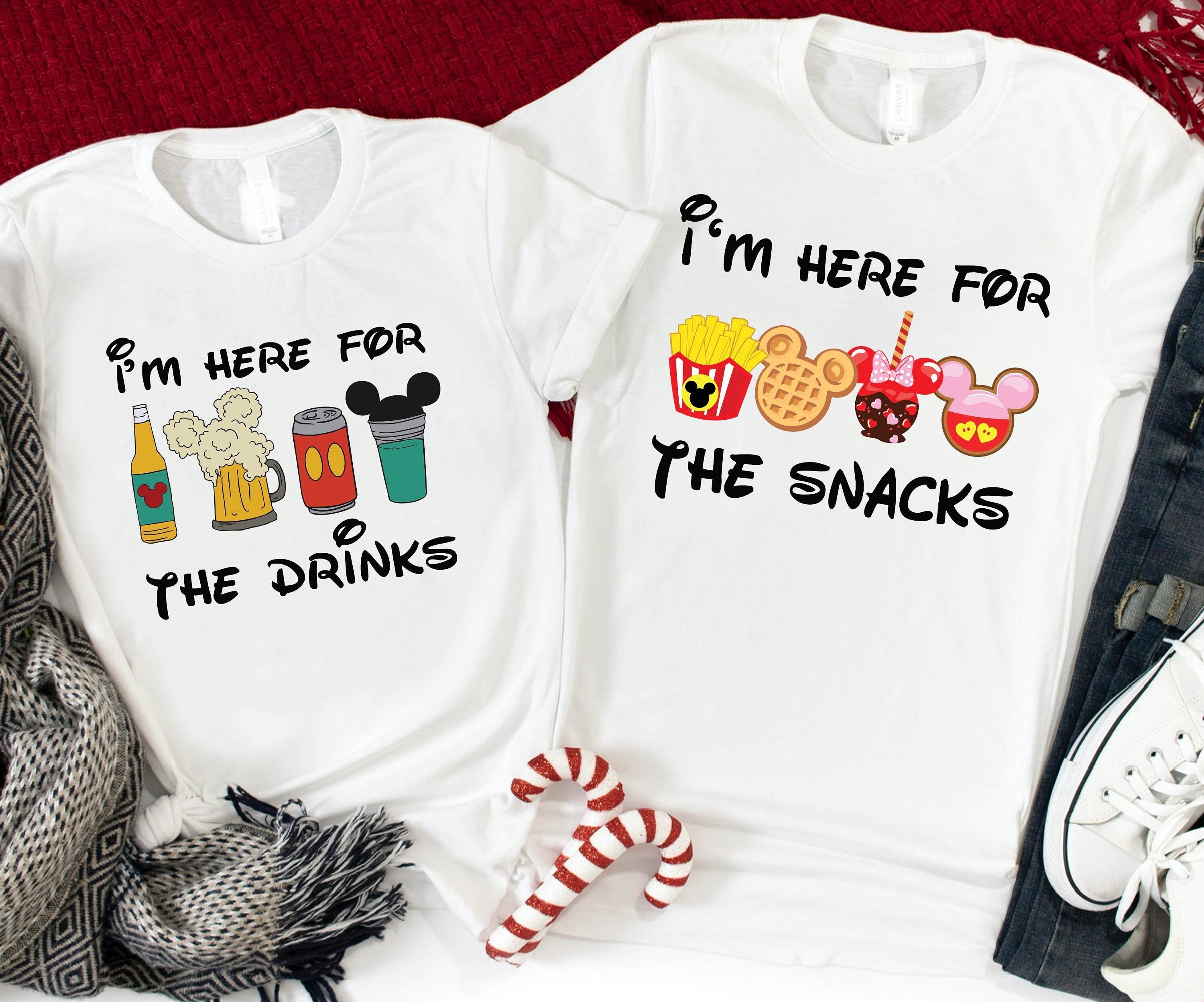 I’m Here For The Drinks &Snacks Shirts, Matching Disneyland Shirts, Couples Disneyland Shirts,Magic Mountain,Disney Trip,Disneyworld Shirts