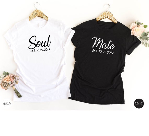 Camisas de pareja a juego camisetas SOUL MATE camisas de pareja personalizadas para el y para ella camisas de pareja camisas de aniversario regalo de boda Etsy Espana