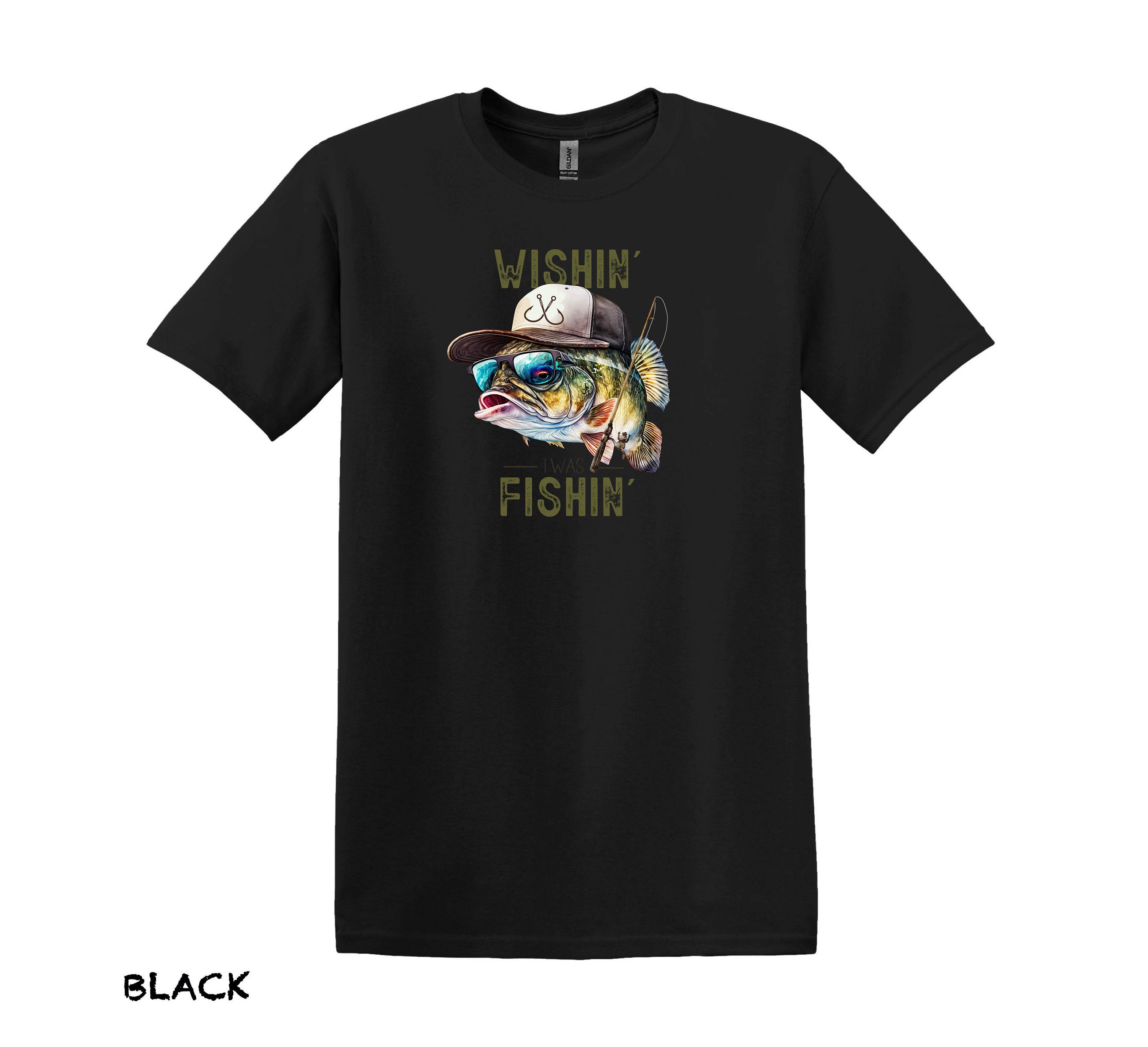 Wishin I Was Fishin Tshirt, Funny Fishing Shirt,fishing Shirt, Fishing