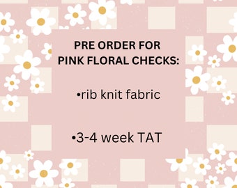 Pink checker floral print pre order