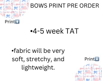 4th of July flag and bow print pre order