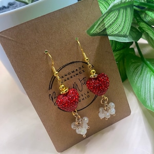 Red Heart Dangle Earrings