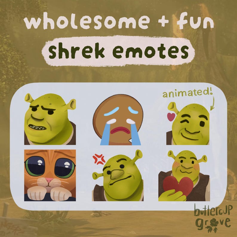 Shrek Emote Pack: Transparent PNG and Animated Twitch, Discord, Youtube ...
