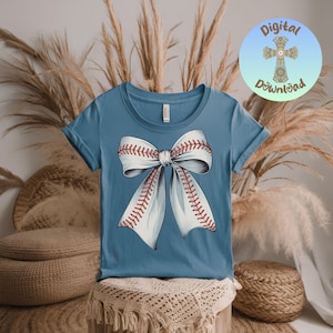 Coquette Baseball/Softball Bow PNG: Girly Sports Clipart (Digital Download