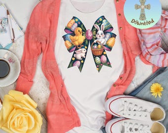 Easter Bow PNG: Coquette Spring Clipart (Digital Download)