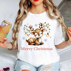 Merry Christmas Reindeer PNG: Festive Holiday Clipart (Digital Download
