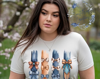 Western Coquette Bow PNG: Cow Print, Leather & Turquoise (Digital Download)