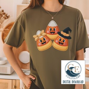 Halloween godismajs PNG, trendig söt Halloween clipart, DTF och sublimering, höstdesign, gör-det-själv utskrivbar Halloween-tröjakonst