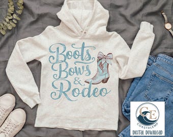 Pink Bow Cowgirl Boot PNG, Trendy Rodeo Clipart & Sublimation Design, Digital Download for Western Crafts
