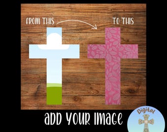 Cross Canva Frame Template Bundle, Editable Religious Shapes PDF, Drag and Drop Christian Clipart, DIY Bible Verse Art, Digital Download