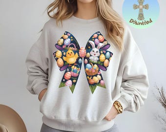 Easter Bow PNG: Pastel Coquette Spring Clipart (Digital Download)