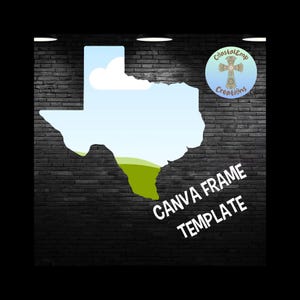 Texas Shape Canva Frame PDF, Editable State Outline Template, Drag and Drop Texas Silhouette, DIY Sublimation Design, Digital Download
