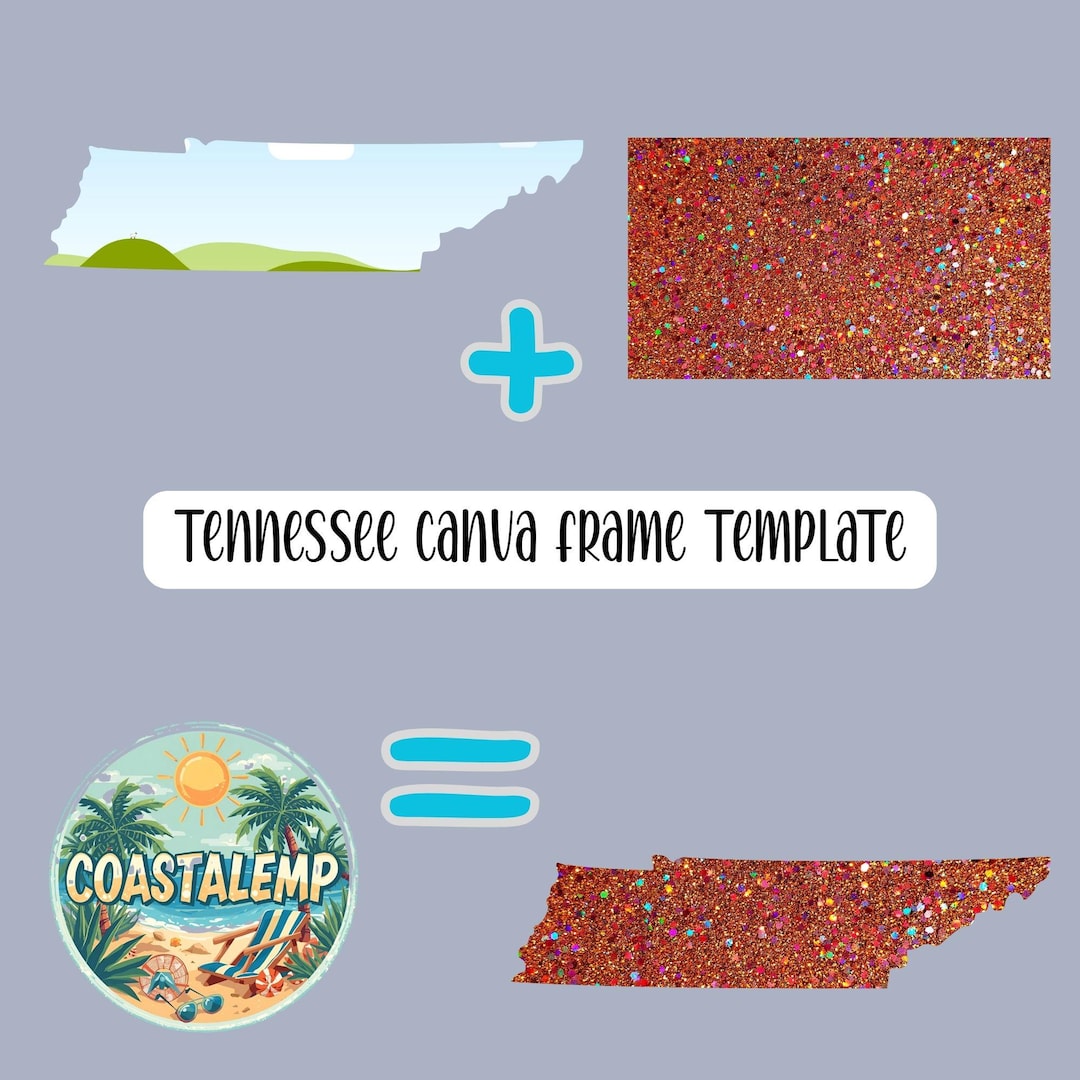 Hawkins Frame Template.pdf Tennessee Shape Canva Frame Template PDF | Diy Sublimation DTF Design ...