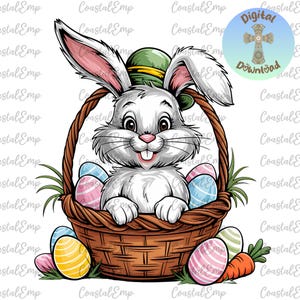 Easter Bunny PNG Digital Download | Cute Clipart for Sublimation, DIY Crafts, Party Decor, Invitations, and More, Easter PNG Instant