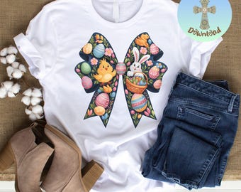 Easter Bow PNG: Pastel Coquette Clipart, Spring Sublimation (Digital Download)