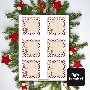 Printable Christmas Gift Tags, Christmas Labels, Gift Tag, Digital Download, Merry Christmas Tag, Holiday Gift Tag, Download Printable