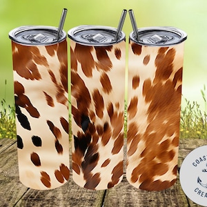 Cowhide Tumbler Wrap PNG: Western Animal Print (Digital Download 9.3x8.2 inch)