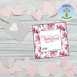 Pink Coquette Bow Valentine&#39;s Day Cards: DIY Printable (PDF)