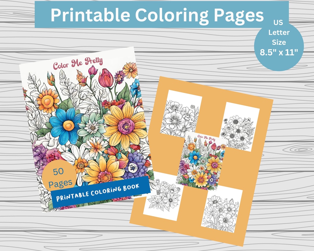 Floral Coloring Book: 50 Botanical Illustrations for Relaxation ...