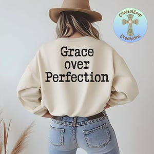 Grace Over Perfection PNG: Vintage Typewriter Font (Digital Download