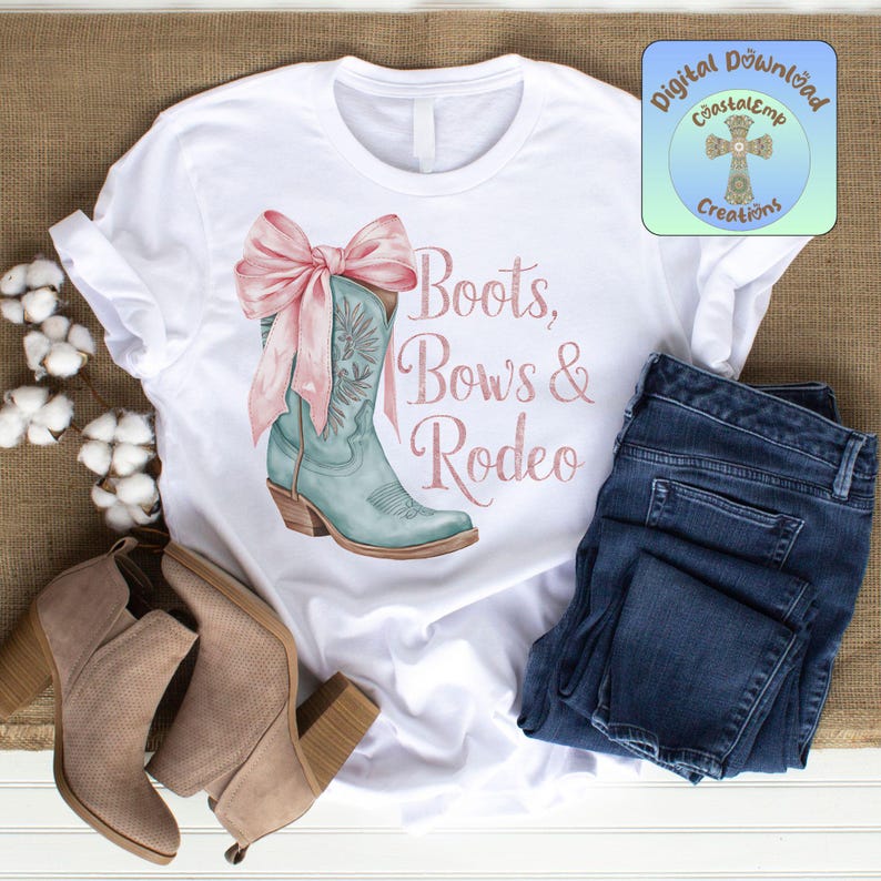 Western Cowgirl Boot PNG, Pink Bow Rodeo Clipart, Trendy Western Boot ...