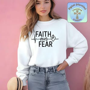 Faith Over Fear PNG: Christian Sublimation Design (Digital Download)