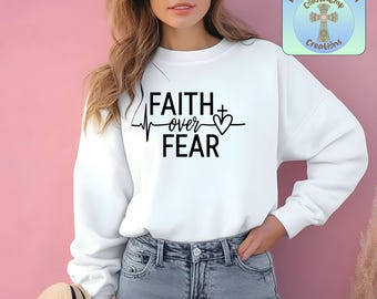 Faith Over Fear PNG | Christian Scripture Design (Digital Download)