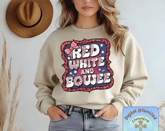 Red White and Boujee PNG: Leopard Print 4th of July (Digital Download)