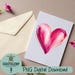 Watercolor Valentines Day Heart PNG Pink and Red Hand-painted Digital ...