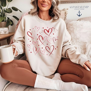 Valentine&#39;s Day Heart Pattern PNG: Minimalist Love Design (Digital Download)
