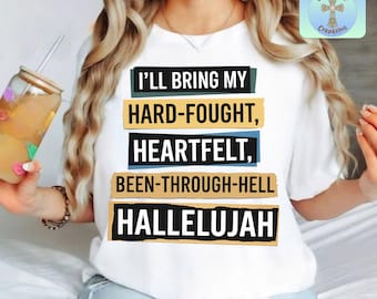 Christian Hallelujah Quote PNG, Inspirational Faith Design, Religious Sublimation Clipart, Digital Download