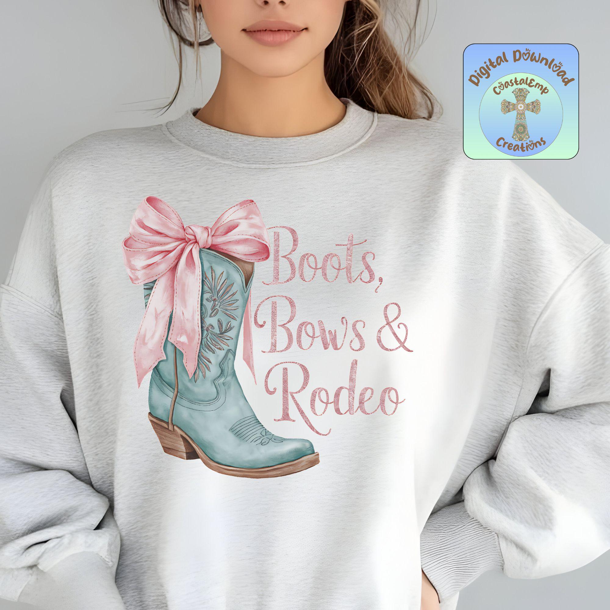 Western Cowgirl Boot PNG, Pink Bow Rodeo Clipart, Trendy Western Boot ...