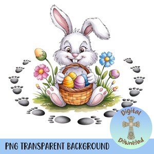 Easter Bunny PNG Clipart | High-Quality Digital Download for DIY Crafts, Cards, Apparel, Stickers & Sublimation Designs, Easter Clipart