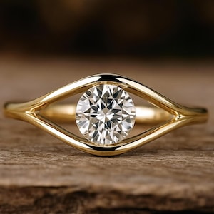 Round Lab Created Diamond Engagement Ring | 1.0 CT Round Lab Grown Diamond Ring | Solitaire Wedding Ring | Comfort Fit Ring| Gift Ring