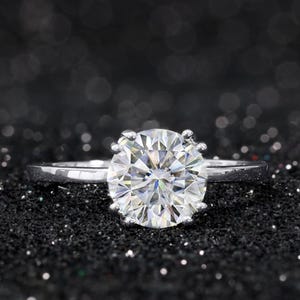 2 Carat IGI CERTIFIED F Color VS1 Clarity Round Brilliant Excellent Cut Lab Diamond Solitaire Engagement Ring, Double Prong 14k White Gold