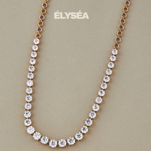22.92 Ct Diamond Tennis Necklace, 16 inch Diamond Tennis Necklace, 14K Gold Lab Grown Diamond Necklace, Beautiful White Round Cut Diamonds