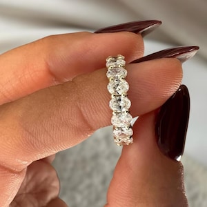 Lab Grown Oval Eternity Band , Oval Eternity Lab Grown Diamond Band , Lab Diamond Wedding Band , Gold Diamond Band , Diamond Eternity Band
