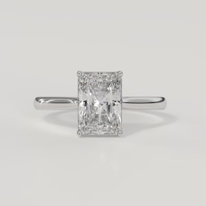 Radiant Cut 1 carat F Color VS1 Clarity IGI Certified Elongated Radiant Cut Lab Grown Diamond Solitaire Engagement Ring 14k Gold