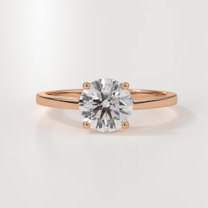 1.5 Carat F Color VS1 Clarity IGI Certificate Round Brilliant Cut Lab Grown Diamond Solitaire Engagement Ring, 4 Prong 14k White Gold