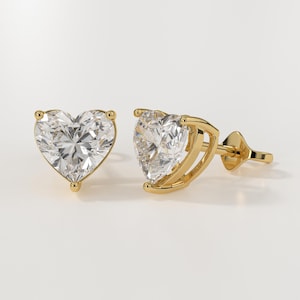 2 Karat Gesamtgewicht F Farbe VS1 Klarheit Herzform Labor gewachsen Diamant Ohrstecker, 14k Weißgold Pushback Beiträge, Geschenk für sie
