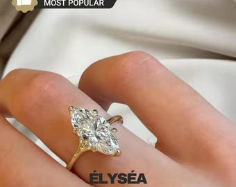 Marquise Cut Lab Grown Diamond Ring, Handmade Engagement Ring, 1 Ct To 4 CT