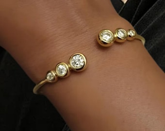 Bangle Bracelet, Lab Grown Bracelet, Silver Bracelet, Gold Bracelet, Gift For Her, Best Friend Gift, Anniversary Gifts, Gift For Mom