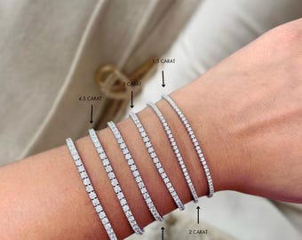 Round Cut Lab Grown Diamond Bracelet, Diamond Tennis Bracelet For Women, Lab Made Diamond Bracelet, Gift for Mother/Wife, Birthday Gifts