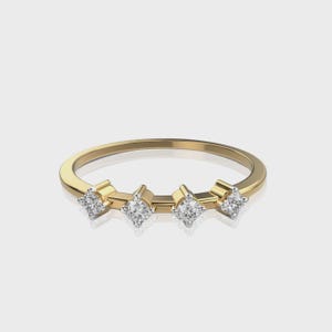 Floating Bubble Diamond Wedding Band, Round Lab Grown Diamond Band, Half Eternity Band, Stackable/Matching Band, Minimalist Band