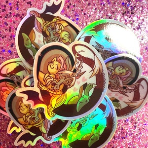 MLP Fluttercord Holographic Decal Sticker: Pegasus and Dragon