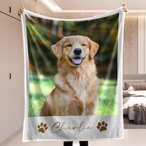 Custom Sherpa Blanket From Pet Photo, Personalized Dog Remembrance Gift with Photo, Pet Memorial Gift for Pet Lovers, Gift For Pet Family