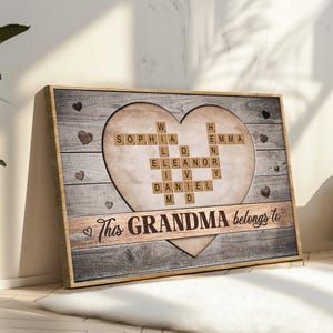 Esta avó pertence a arte de parede com nome personalizado do Scrabble – presente personalizado para avós, lembrança de família para o dia das mães