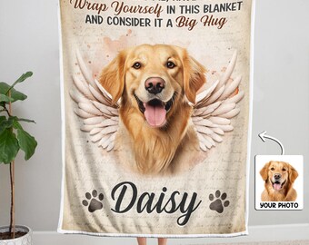 Personalisierte Haustier Gedenkdecke, Hund Katze Sympathie Geschenk