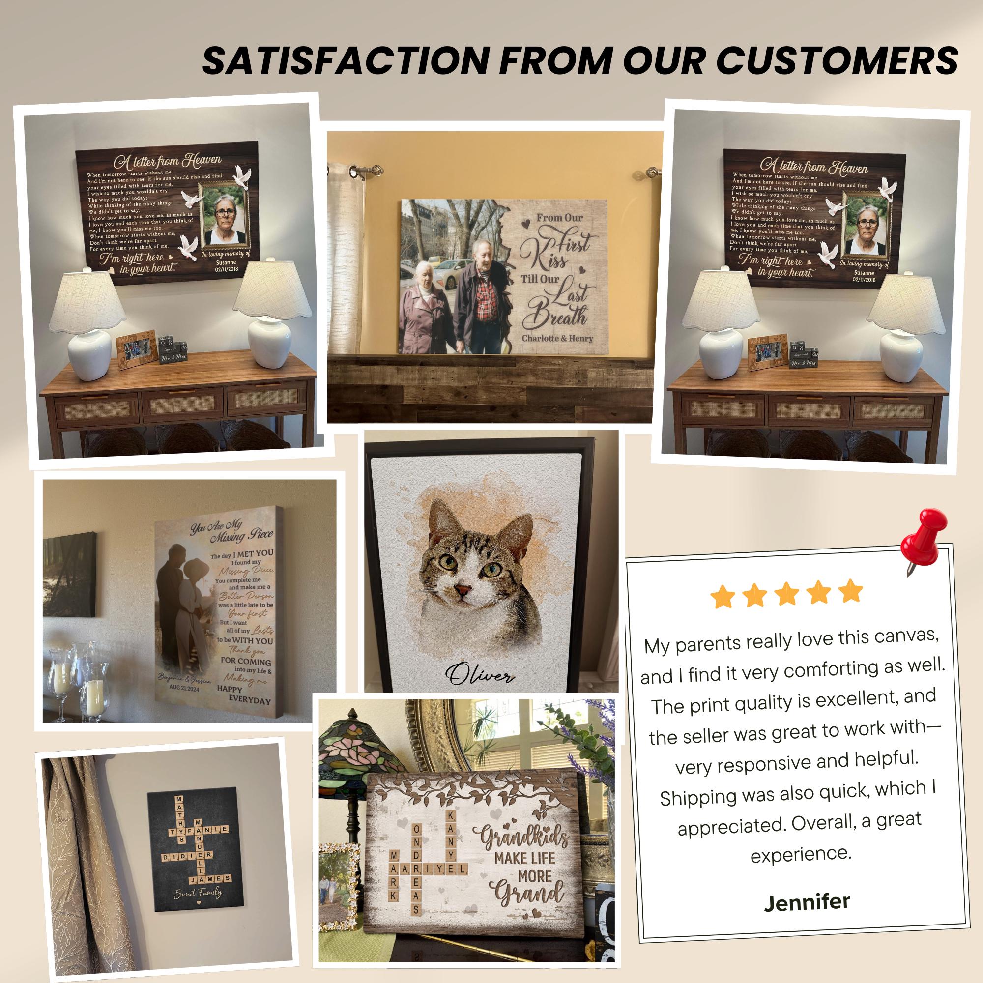 Custom Family Photo Collage Canvas, Personalized Family Wall Art Decor ...